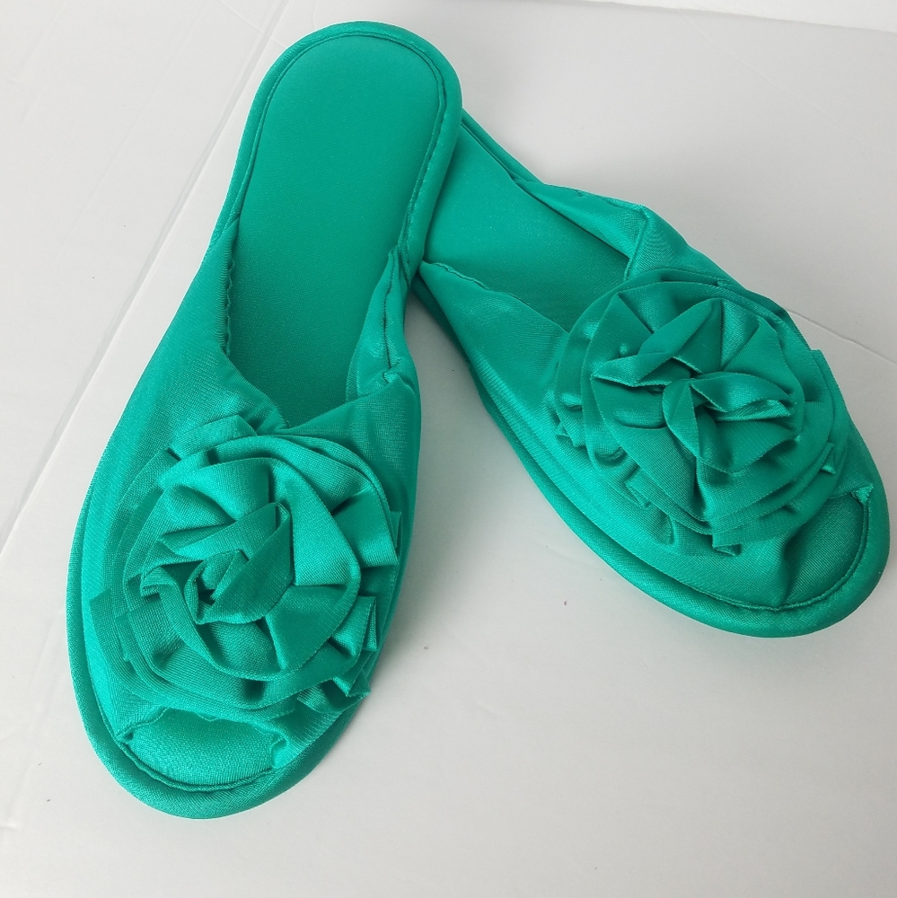 Vintage Nancy King Green Slippers NOS ex-large